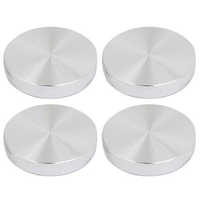 40mmx8mm M8 Tea Table Glass Top Circle Aluminum Disc Adapter 4pcs - Silver Tone