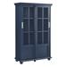 Ameriwood Home Aaron Lane Blue Bookcase with Sliding Glass Doors