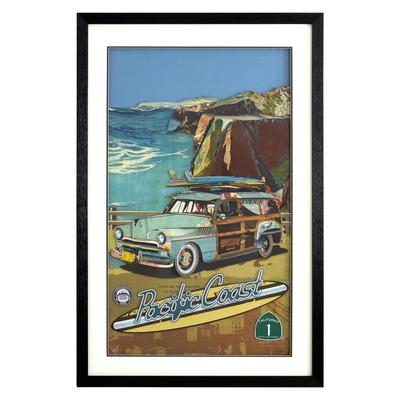Pacific Coast Highway Multi-Color Framed 3D Wall Art - Yosemite Home Décor 3230082