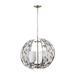 Symie 4-Light Brushed Nickel Chandelier with White Glass Shade - Yosemite Home Décor 120022412