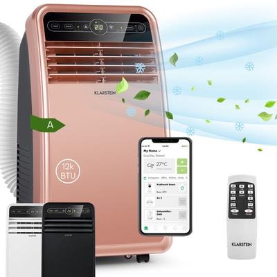 Klarstein - Climatiseur Mobile Silencieux, Climatiseur 4 en 1 pour la Maison, Mode Nuit,