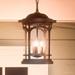 Luxury Rustic Outdoor Pendant Light, 18"H x 11"W, with Colonial Style, Wrought Iron Design, Parisian Bronze Finish