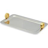 Berkware Two Tone Rectangular Tray with Gold Ring Handles