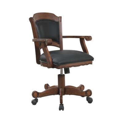 Luisa Black Upholstered Game Chair with Casters