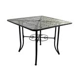 Courtyard Casual Black Steel French Quarter Outdoor Dining Table - N/A