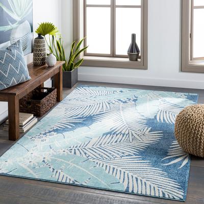 Livabliss Healani Indoor/Outdoor Tropical Blue Area Rug