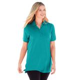 Plus Size Women's Perfect Short-Sleeve Polo Shirt by Woman Within in Waterfall (Size 2X)