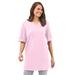 Plus Size Women's Perfect Roll-Tab-Sleeve Notch-Neck Tunic by Woman Within in Pink (Size 4X)