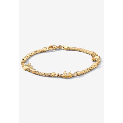 Women's Goldtone Caranvan of Lucky Elelphants Ankle Bracelet 10" by PalmBeach Jewelry in Gold