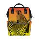 BIGJOKE Diaper Backpack African Zebra Print Multi-Function Large Capacity Baby Changing Bags Zipper Casual Stylish Travel Backpacks for Mom Dad Baby Care
