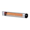 Blumfeldt Dark Wave Infrared Radiant Heater - Electric Pation Heater, 2000 Watts, Gold-Plated Carbon Tube, 9 Heat Settings, 24-h Timer, IP65, Touch Control Panel & LED Display, Silver, Wall Mounted