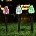 gigalumi Outdoor Solar Led Pathway Lights For Yard w/ Color Changing & set Of 3 Plastic in White | 19.99 H x 3.15 W x 3.15 D in | Wayfair