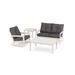 POLYWOOD® Vineyard 4-Piece Deep Seating Rocker Set Plastic in Brown | Outdoor Furniture | Wayfair PWS397-2-SA145986