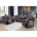 Lark Manor™ 3 Piece Faux Leather Reclining Living Room Set Faux Leather in Brown | 40 H x 82 W x 37 D in | Wayfair Living Room Sets