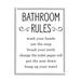 Stupell Industries Minimal Bathroom Rules Sign Good Family Hygiene - Textual Art Wood in Brown | 20 H x 16 W x 1.5 D in | Wayfair ae-632_wfr_16x20