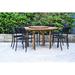 Lark Manor™ Anautica Round 6 - Person 59" Long Outdoor Dining Set Wood in Brown/White | Wayfair 23E712A3970146F6806AEAC61E6789C9