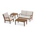 POLYWOOD® Braxton 4-Piece Deep Seating Set Wood/Plastic in Brown | Outdoor Furniture | Wayfair PWS486-2-TE145999