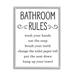 Stupell Industries Minimal Bathroom Rules Sign Good Family Hygiene - Textual Art Wood in Brown | 14 H x 11 W x 1.5 D in | Wayfair ae-632_gff_11x14