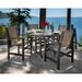 POLYWOOD® Coastal 5-Piece Round Farmhouse Outdoor Dining Set Plastic in Black | Wayfair PWS155-1-BL912