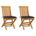 Red Barrel Studio® Patio Chairs Outdoor Bistro Folding Chair w/ Cushions Solid Wood Teak Wood in Brown | Wayfair FEF8464EEE0E47539810143FEBDFA176