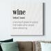 Trinx Wine Definition - Wrapped Canvas Textual Art Canvas, Solid Wood in Black/Blue/Gray | 24 H x 24 W x 1 D in | Wayfair