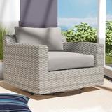 Lark Manor™ Andrick Swivel Patio Chair w/ Cushions Wicker/Rattan in Gray | 29 H x 40 W x 35 D in | Wayfair 2A35F69F60C04F87A0B3151BD8985FBB