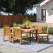 Lark Manor™ Anes 7 Piece Outdoor Dining Set w/ Cushions Wood in Brown/White | Wayfair AA08EA6CC9ED425C954C76B9DC42F31D