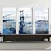Red Barrel Studio® Golden Gate Bridge 1 by PPI Studios - 3 Piece Wrapped Canvas Painting Print Set Canvas in White | 24 H x 36 W x 0.75 D in | Wayfair