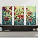 Red Barrel Studio® Anitas Poppies by Jennifer Lommers - 3 Piece Wrapped Canvas Painting Print Set Metal | 32 H x 48 W x 0.75 D in | Wayfair