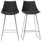 Tabourets de bar design noirs 65 cm (lot de 2) JUNE