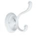 Dual Robe Hooks Zinc Alloy Hook Towel Wall Bathroom Hanger w Screws - White - 2.4" x 1.7" x 2.1"(L*W*H)