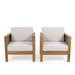 Linwood Outdoor Acacia Wood Club Chair with Wicker Accents (Set of 2) by Christopher Knight Home