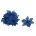 Home Party Christmas Glitter Hanging Ornaments Wreaths Flower 10 Pcs - Dark Blue