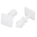 39mm x 39mm x 66mm Square Shaped Toilet Seat Hinge Bolts Nuts 2pcs - White - 1.5" x 1.5" x 2.6" (L*W*H)