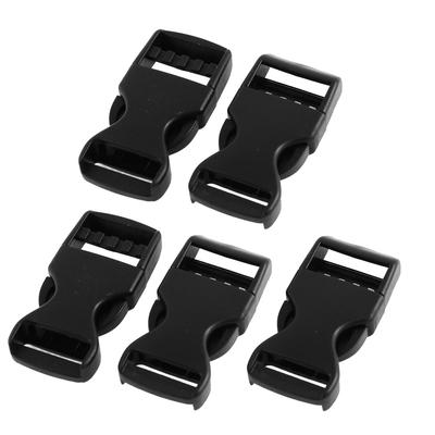 Hard Side Quick Release Buckle Black 5 Pcs for 2cm Width Belt Strap