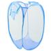 Foldable Pop Up Washing Clothes Storage Bag Box Mesh Laundry Basket - Blue - 12.2" x 12.2" x 20"(L*W*H)