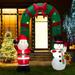 Glitzhome 8FT Inflatable Arch with Santa and Snowman Decor