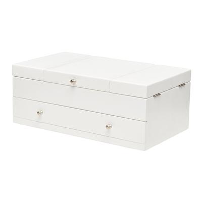 Mele and Co Everly Wooden Triple Lid Jewelry Box in White