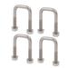 4pcs M6 20mm Width 304 Stainless Steel Square U Bolt w Hex Nut Washer - Silver Tone