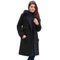 Plus Size Women's Hooded Button-Front Fleece Coat by Roaman's in Black (Size 2X)