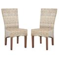 Beachcrest Home™ Belmoor Rattan Side Chair Wood/Wicker/Rattan in White | 39 H x 18.5 W x 27.5 D in | Wayfair SEHO2450 26686492