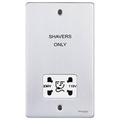 Schneider Electric Ultimate Low Profile - Shaver Socket, Dual Voltage, 115/230V, GU7590WBC, Brushed Chrome with White Insert