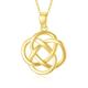 SISGEM 9 ct Gold Celtic Knot Necklace, Solid Yellow Gold Dara Knot Pendant Necklace, for Women Girls Ladies Mum Sisters, 16"+1"+1"