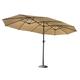 GSD 4.5m x 2.7m Double Garden Parasol with Hand Crank, Extra Large Rectangular Patio Umbrella - Grey, Charcoal or Taupe (Taupe)