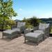 Outsunny 5-piece Grey Rattan Wicker Cushioned Patio Conversation Set