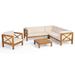 Brava Outdoor Acacia Sectional Sofa and Club Chair Set by Christopher Knight Home