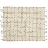 Mina Victory Life Styles Distressed Natural Throw Blanket, ( 50" x 60" )