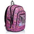 SEVEN Rucksack Advanced, Backpack für Schule, Uni & Freizeit, Geräumige Schultasche für Teenager, Mädchen, Jungen, Gepolsterter Schulranzen; STARRY RAINBOW, rotmit Laptopfach