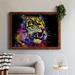 Ebern Designs Tiger - Picture Frame Painting on Canvas Canvas, Solid Wood in Black/Blue/Gray | 37.5 H x 27.5 W x 1.5 D in | Wayfair