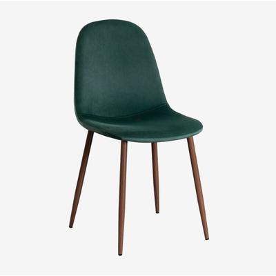 SKLUM Esszimmerstuhl aus Samt Glamm GRÜN JUNGLE Dunkles Holz Image